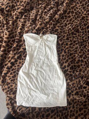 bershka summer picnic white dress